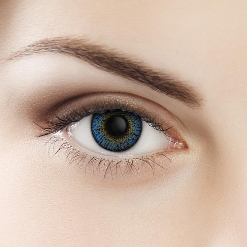 Tropical Colors Daily Disposable Zero Power Colored Lenses (12 Lens/Pack) (T Brilliant Blue)