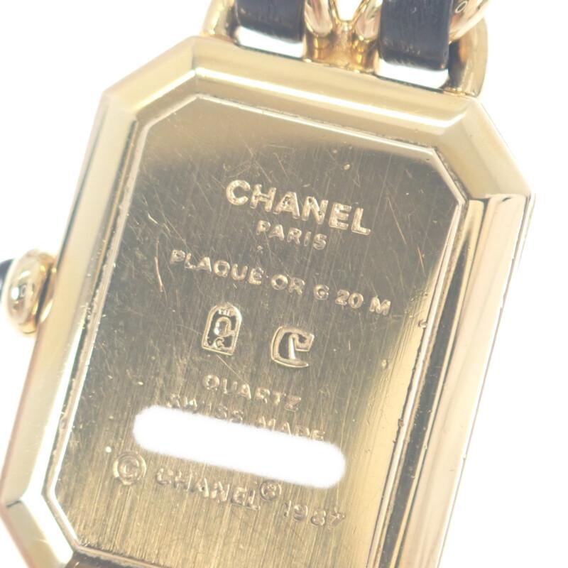 Chanel H0001 S Uhren Vergoldet/Leder Damen schwarzes Zifferblatt