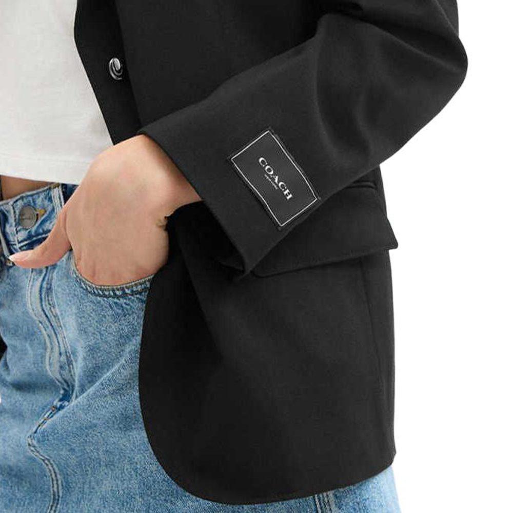COACH SS25 Business Suit Coat Women's Black CZ924-BLK