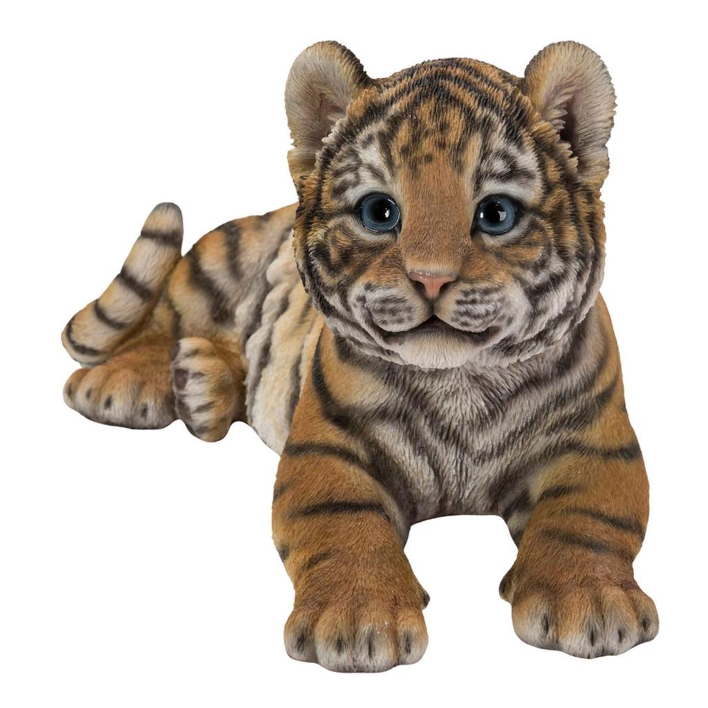 Ubia Lying Tiger 33 x x 15cm Doll Figurine Ornament Animal Garden Decoration Realistic Cute Tiger H21384 (Medium) 16.5