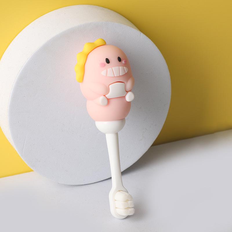 Cute Dinosaur Soft Bristle Toothbrush for Children Ages 3-6 розовый