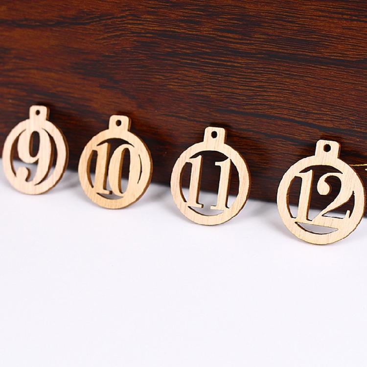 Digital Small Wooden Card Carvings Pendant Suitable for Decorating Living Room