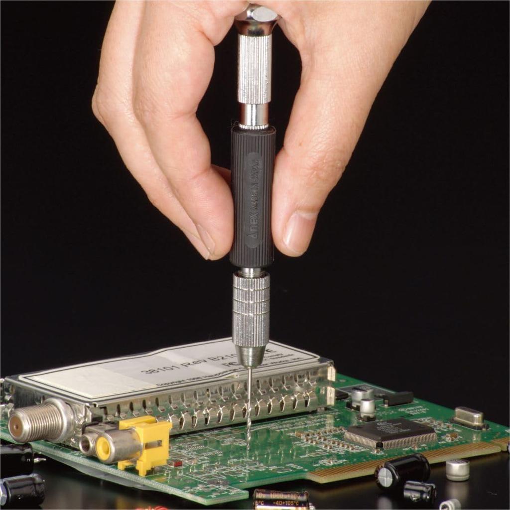 ANEX Ausziehbarer Stiftstock mit Gummi-Bohrungslöchern für Plastikmodelle und handgefertigte Präzisionsmodelle Mini und mehr Grip, 0,1-3,2 mm, Nein. 98-R [Für