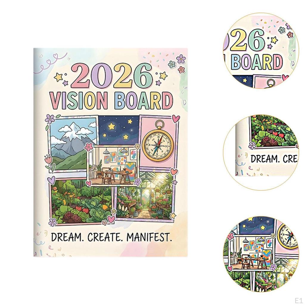 Vision Board Book Plan Notebook Aesthetic Schedule Planner Goal Setting Journal for Personal