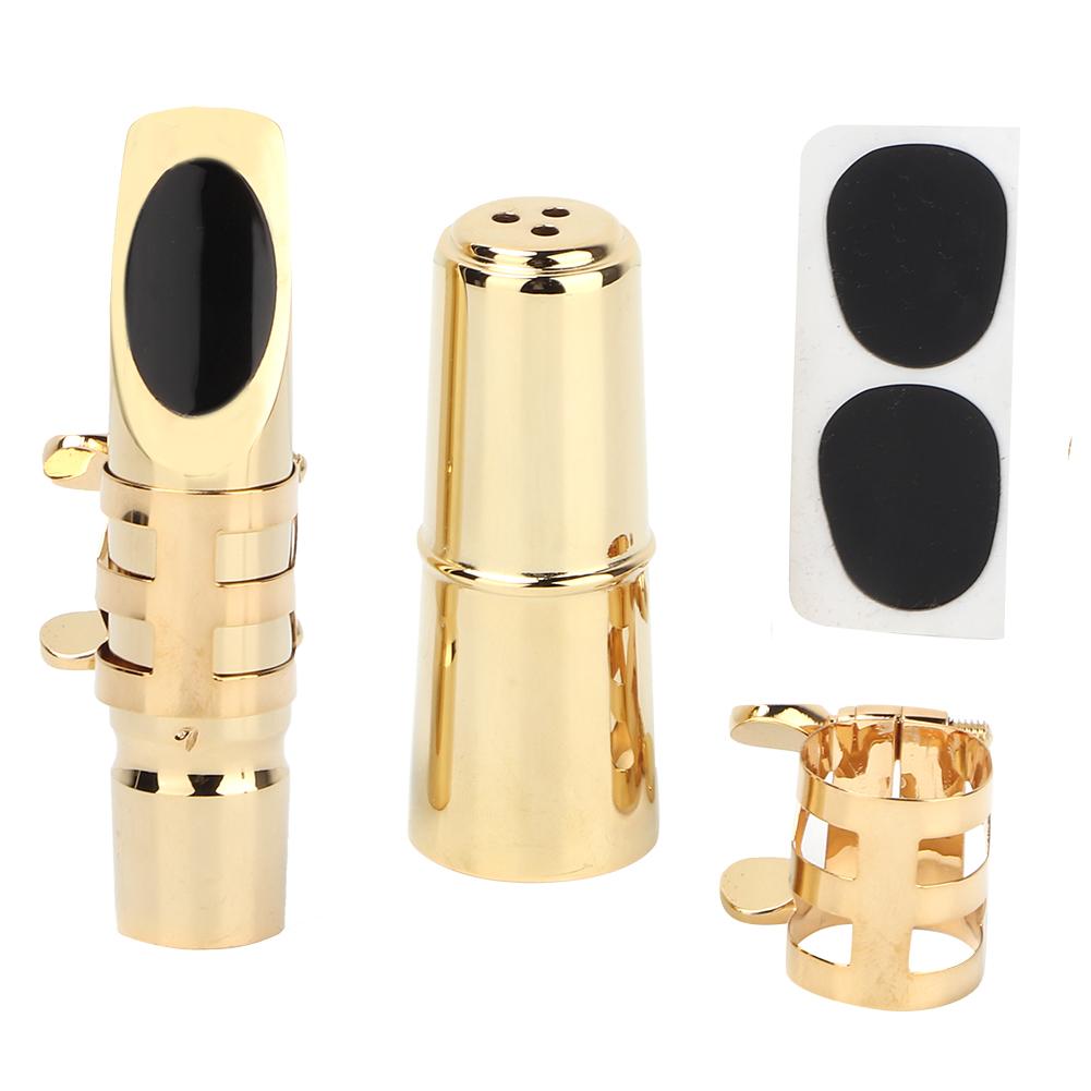 Metal Alto Saxophone Metal Mouthpiece with Cap Pads Musical Instruments Accessory(7C#)