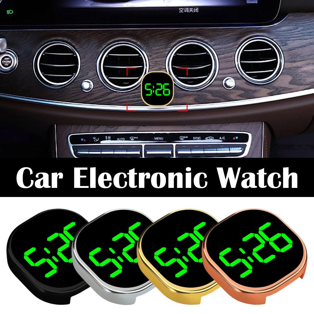 Car Clock Luminous Automotive Electronic Clock Internal Stick-On Digital Watch with Touch Switch Large LED Display Auto Ornament