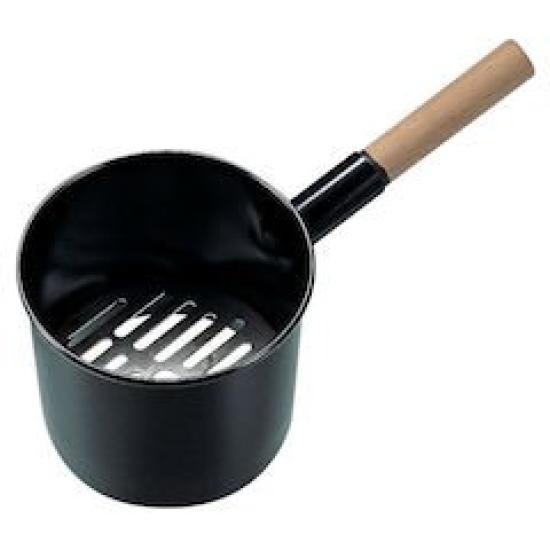 

Hikimoto Wooden Handle Iron Jumbo Fire Large 24cm Iron Grinding Made in DHO08001 Starter, (with Plate), Iron, Japan,