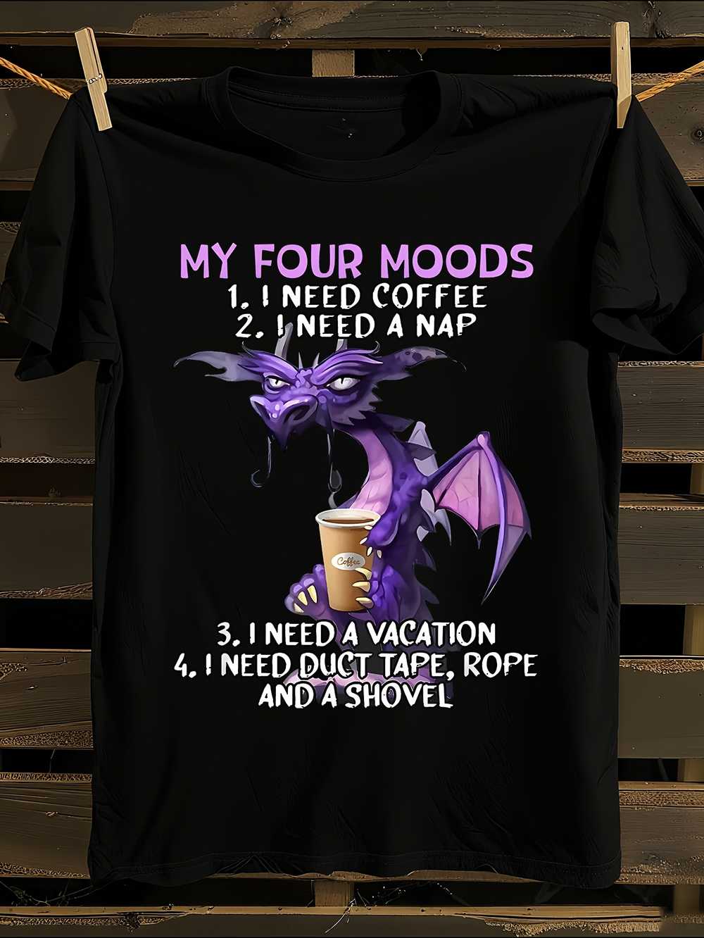 Funny Dragon Coffee Lover T-Shirt XXXXL