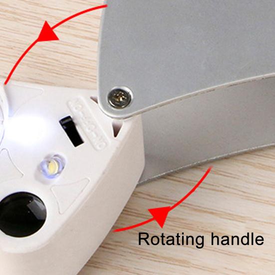 Mini Magnifier Dual Lens 30X 60X Jewelry Lens Loupe Magnifying Glass with LED