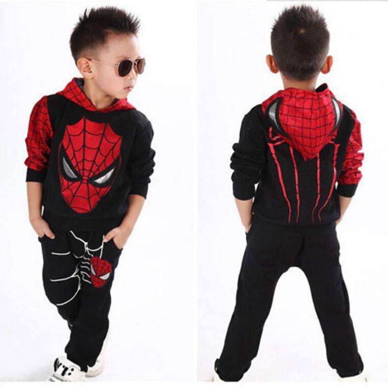 Marvelous Comfort With 2pcs Kids Boy Long Sleeve Spiderman Hoodie Trousers Tracksuit Set