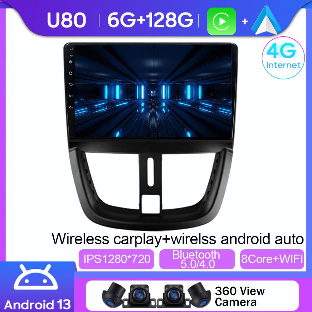 2 Din Android Radio Car Multimedia Player Wireless Carplay GPS WIFI For Peugeot 207 CC 207CC 2006 2007 2008 2009-2015 Auto WIFI