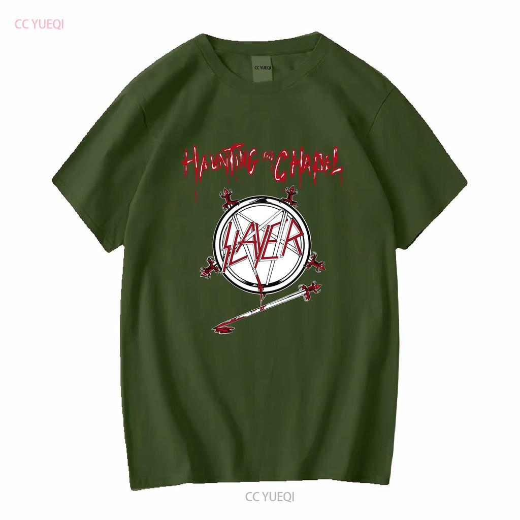 Slayer Haunting The Chapel T Shirt Mens Medium M Heavy Metal vintage Washed Stretched homme streetwear designer clothes Unisex