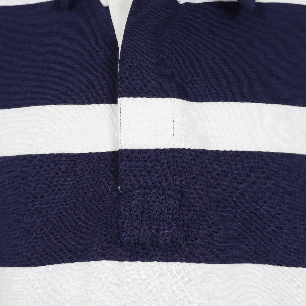 Lazy Jacks Mens Striped Long-Sleeved Rugby Polo Shirt