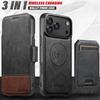 Magnetic Flip Case with Card Slot & Wireless Charging Stand for iPhone 17 Pro Max