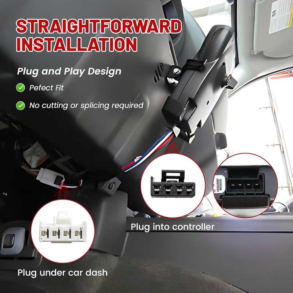 RED WOLF Brake Control Wiring Harness Fit For 1995-2009 Dodge Ram Chrysler Adapter Towing Trailer Brake Controller Wire 4 Pin Connector Cable Mount