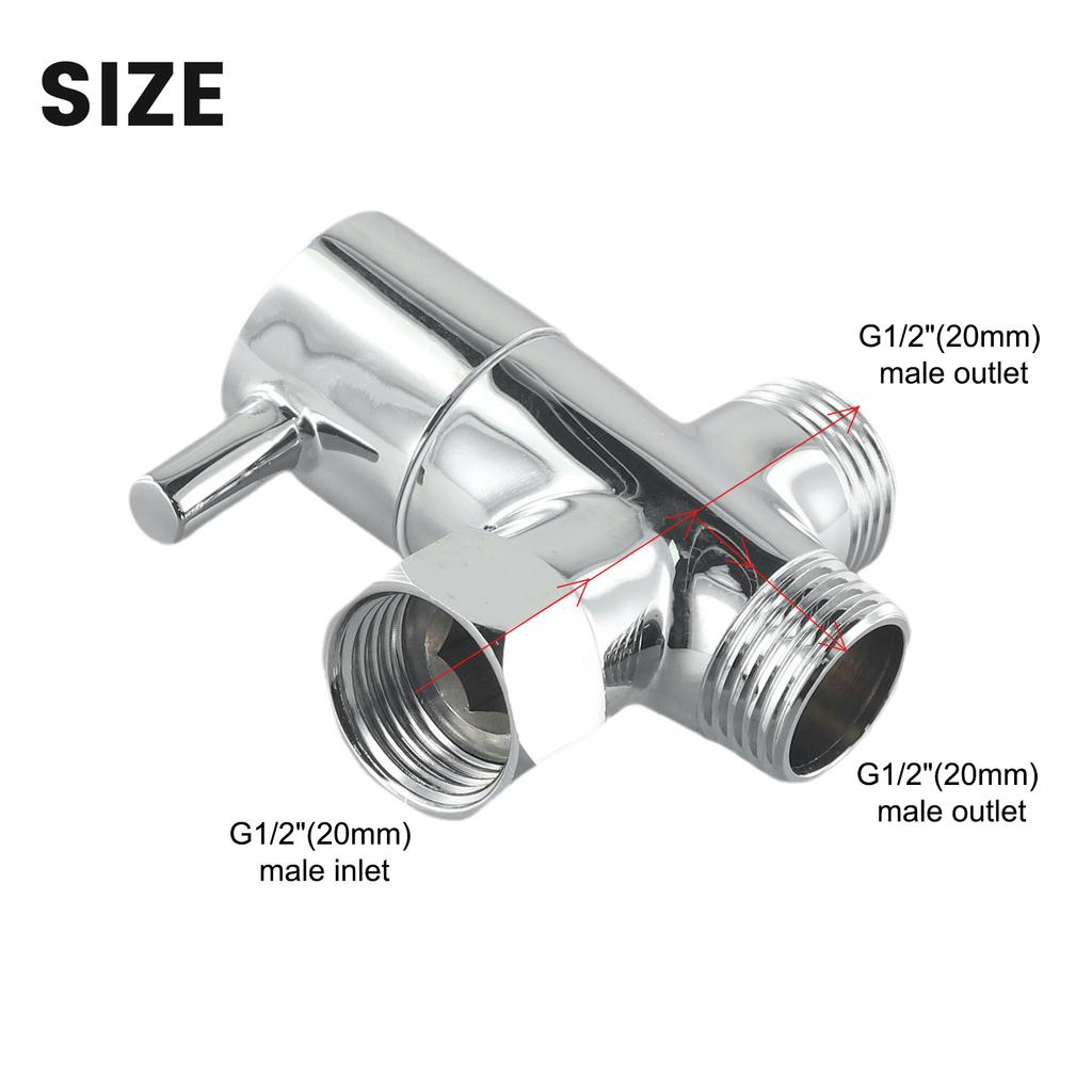 G1/2in 3 Way Diverter Valve T-Adapter Converter Quick Opening Water Divider Valve Switch Shower Faucet Conversion Valve