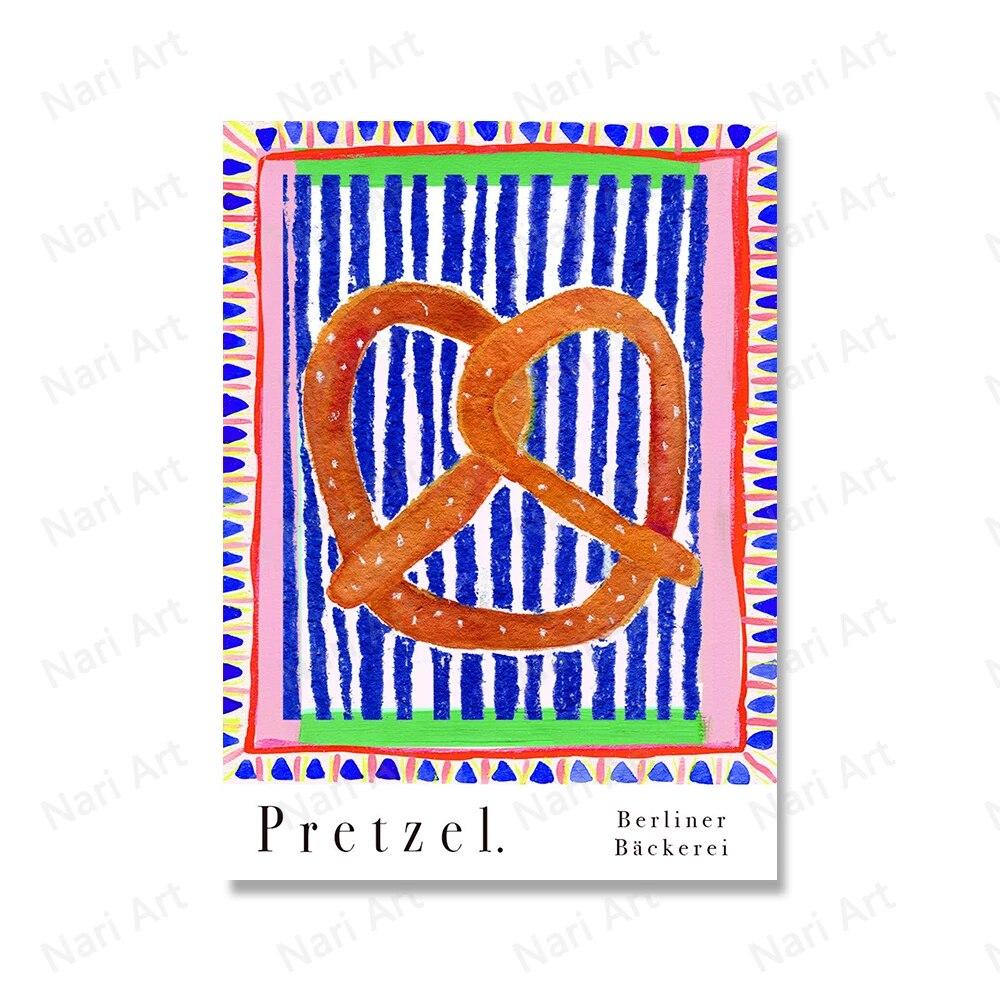 Retro Food Kitchen Prints Café da manhã Barista Pot Frutas Pêssego Pôsteres Arte de parede Pintura em tela Decoração de sala de jantar Imagem sem moldura