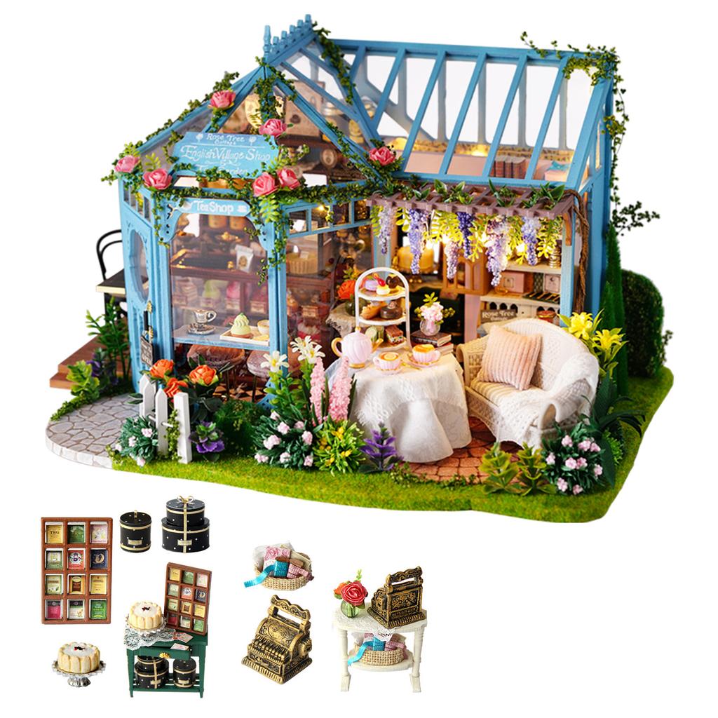 DIY Wooden Mini Toy House Miniature Assembly Dollhouse for Gift Collection Home Furnishing Articles