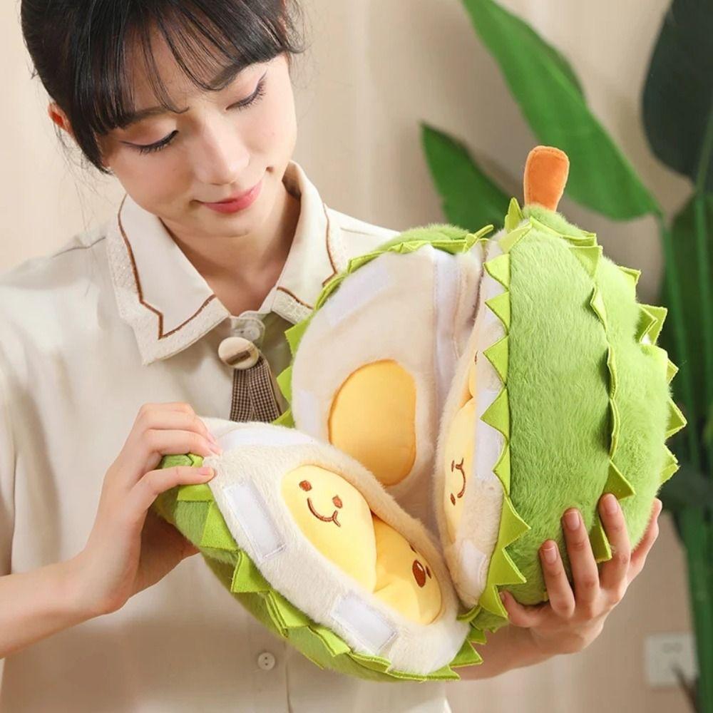 Detachable Fruit Durian Plush Pillow Collection Peeling Durian Plush Doll  Kids Holiday Gifts