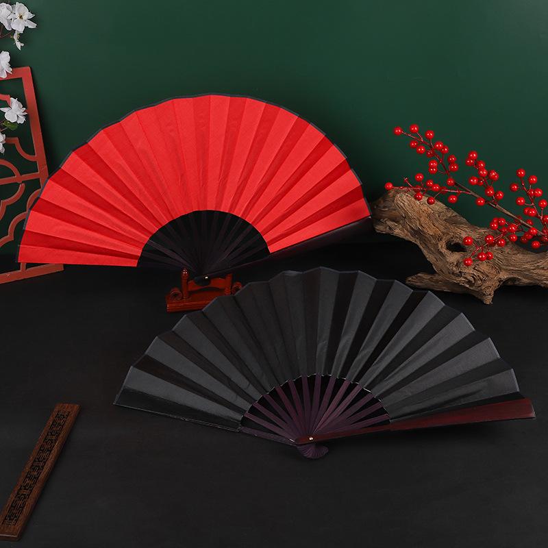 DIY čínský skládací vějíř Ruční hedvábný skládací vějíř Dřevěný bambus starověký skládací vějíř DIY kaligrafické malování dárek pro přátele