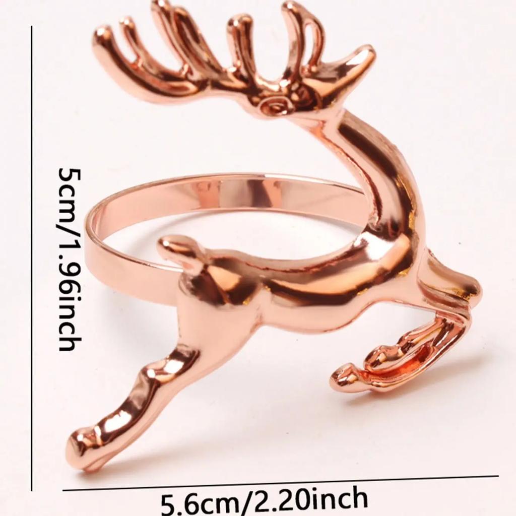 1 Stück-Restaurant Hochzeitsfeier Esstisch De Weihnachten Elch Hirsch Serviettenringe Goldlegierung Serviettenhalter Serviettenringhalter Hotel