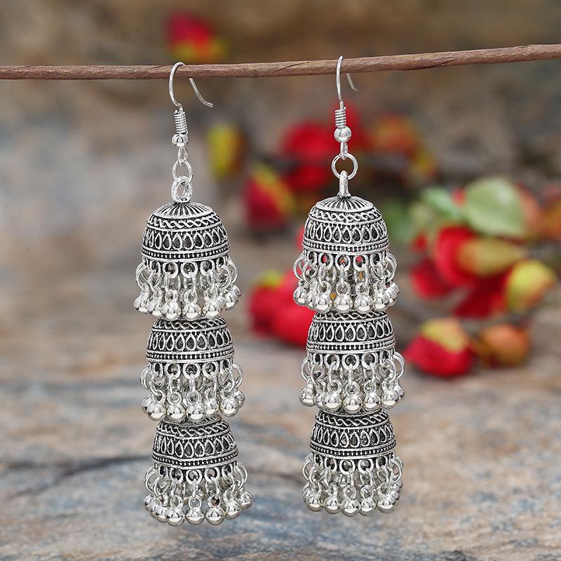 Vintage Indische Thailändische Vogel Laterne Quasten Ohrringe Temperamentvolle Weibliche Persönlichkeit Vielseitige Ohrringe Feiertags Ohrschmuck