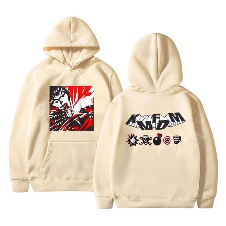 Vintage Hardcore Alternative Rock Band Kmfdm Hoodie Male Fashion Vintgae Streetwear Men Women Gothic Oversized Hooded Tracksuit