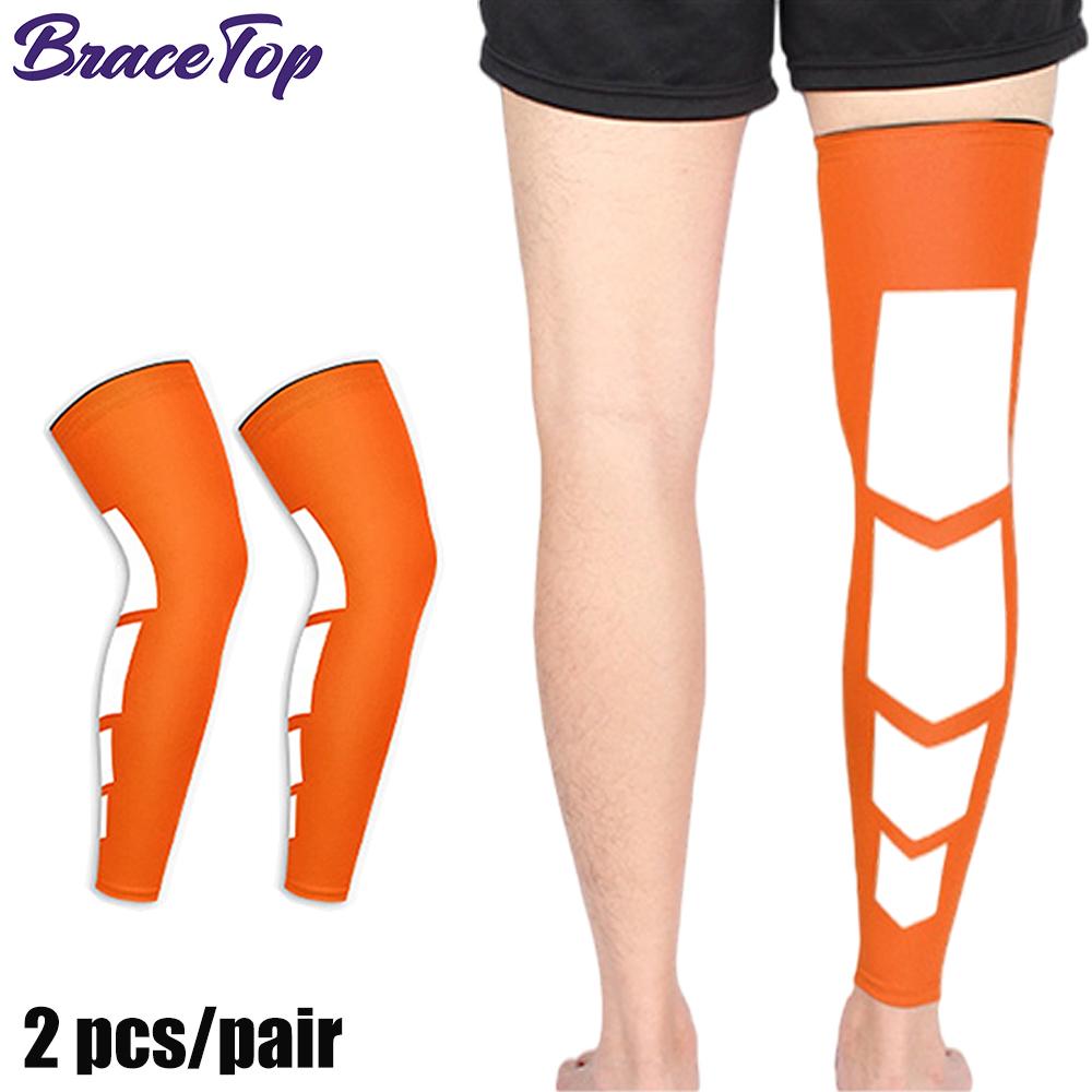 Bracetop 1 Pair Super Elastic Leg Warmers Compression Sleeves for Basketball Soccer Volleyball Sports M