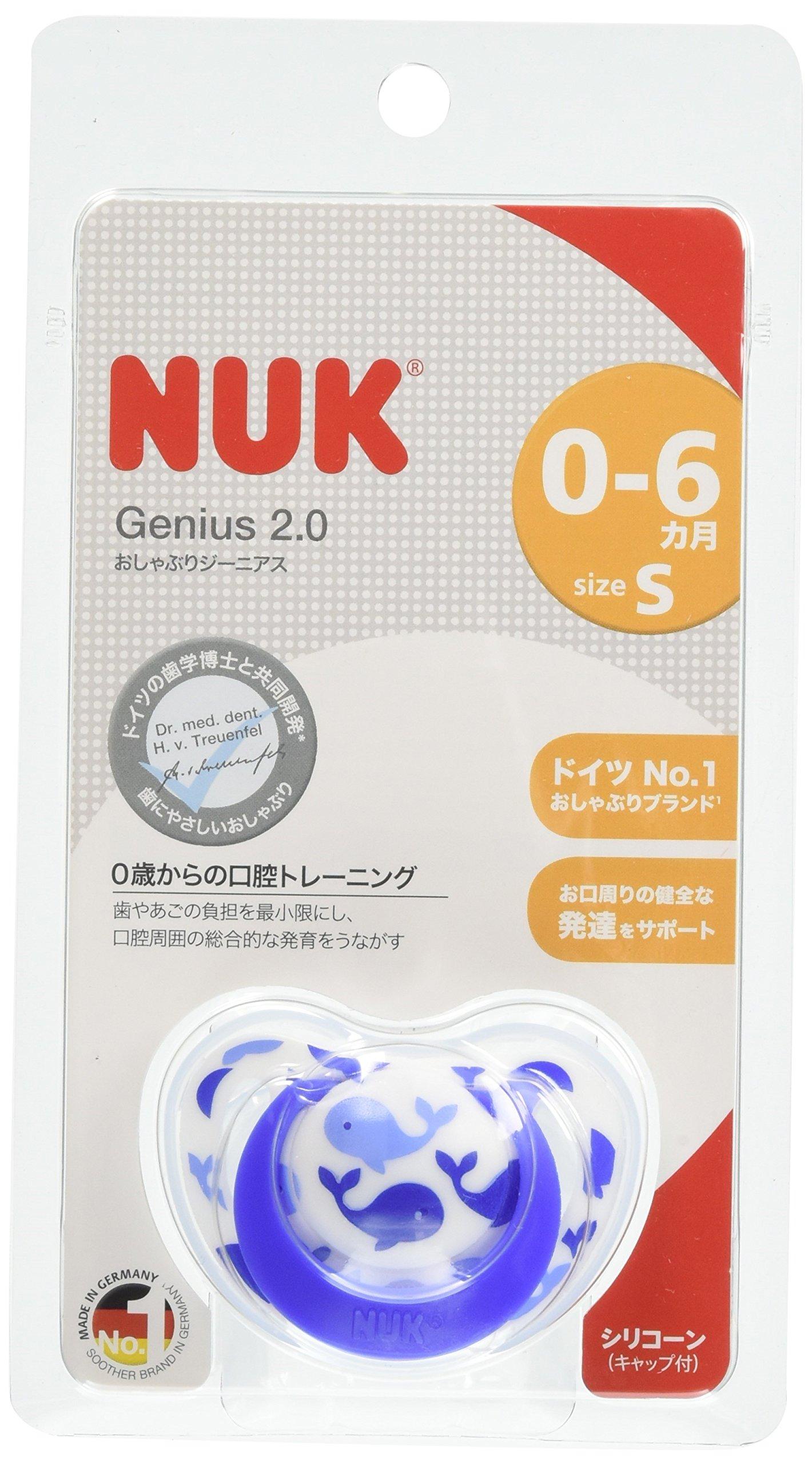 

NUK Genius Whale Pacifier with Cap Finger for Healthy OCNK4010111 [Prevents Licking] Teething, Newborn, 0-6 Months,