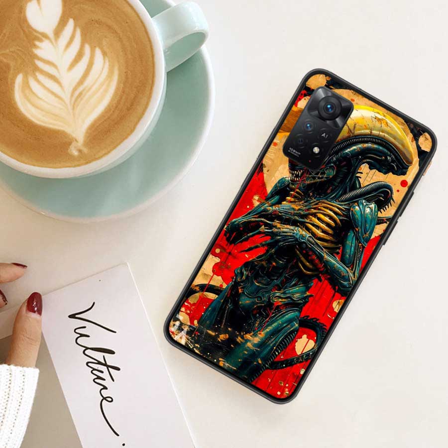 COOL A-Alien Xenomorph Phone Case For Redmi 13C 14C Note 13 14 Pro 5G Plus 12 12C 10 10A 10C 9 9A 9C 9T 8 8A K70 Pro Xiaomi Cove