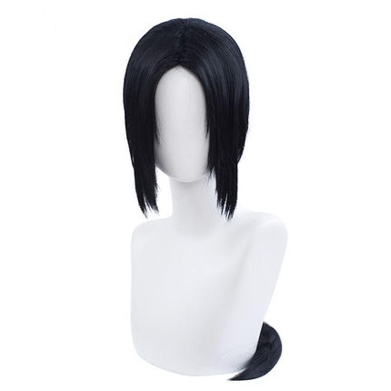 Anime Itachi Uchiha Long Straight Black Uchiha Itachi Cosplay Wig Heat Resistant Synthetic Wigs + Headband + Wig Cap