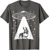 Basset Hound UFO Alien Abduction Graphic Tee Funny Dog Lover Gift T-Shirt