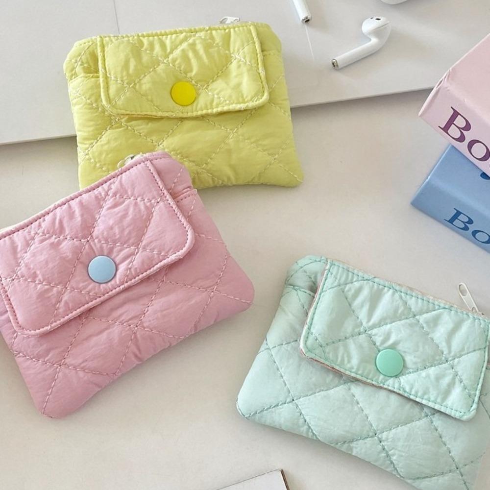 Gifts Quilted Coin Purse Diamond Shape Multifunctional ID Storage Bag Portable Storage Bags