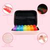 Food Grade Plastic Rainbow Grid Waterproof Medicine Box Bag Type Weekly Dose Storage Organizer Compact Portable Pill Case