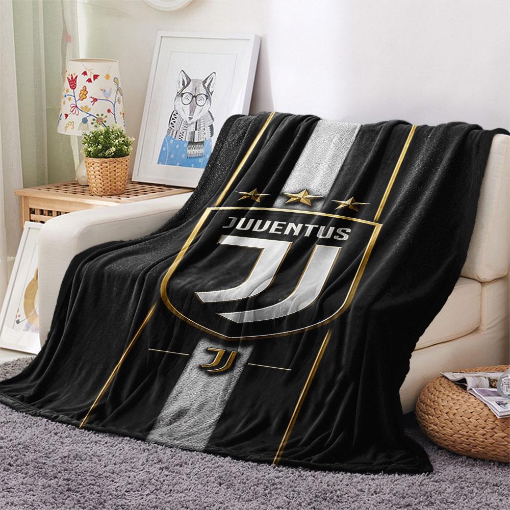 1PC Juventus Football Club Patterned Flannel Blanket Suitable For All Seasons for Home Decor Warmth and Comfort Gifts Holiday Present
