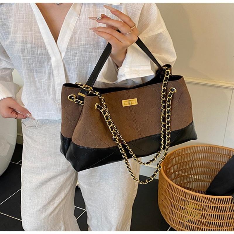 

High-end Single Shoulder Tote Bag 37*11*24 колір світло кави
