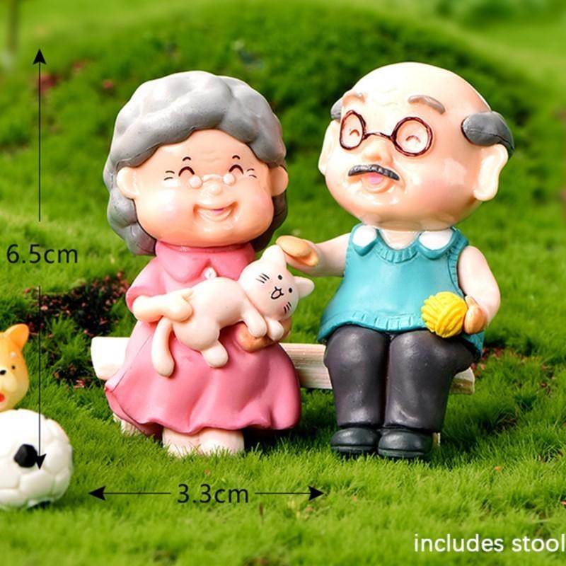 Sweety Lover Couple Chair Figurines Miniatures Fairy Garden Home Decor Desk Garden Decorative Craft Resin Craft Scene Decoration