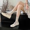 Silver retro French flat-bottomed light-mouth single shoes women's summer 2025 new models with skirts versatile soft-soled Mary Jane shoes