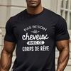 MenS French Quote TShirt  Relaxed Fit Short Sleeve With Geometric Print Casual Short Sleeve Oneck Top Tee