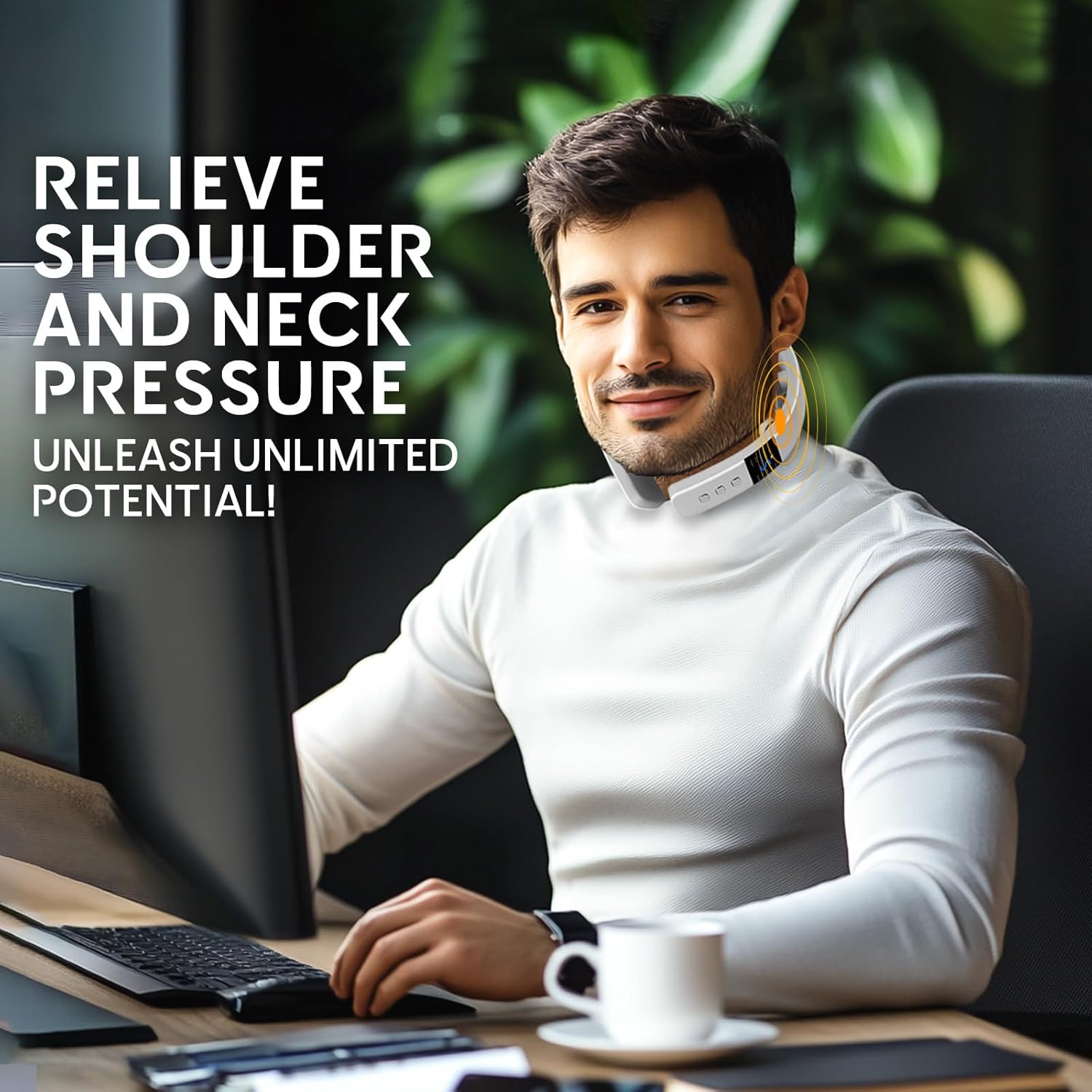 Neck Massager for Pain Relief Deep Tissue,Electric Portable Neck Massager with Heat for Women Men