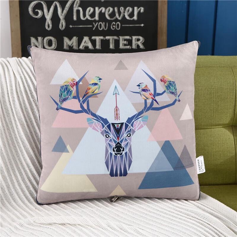 Crystal Velvet Deer Pillow Blanket