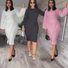 European and American Women's Autumn/Winter Lantern Sleeve Fashion Commuter Dress