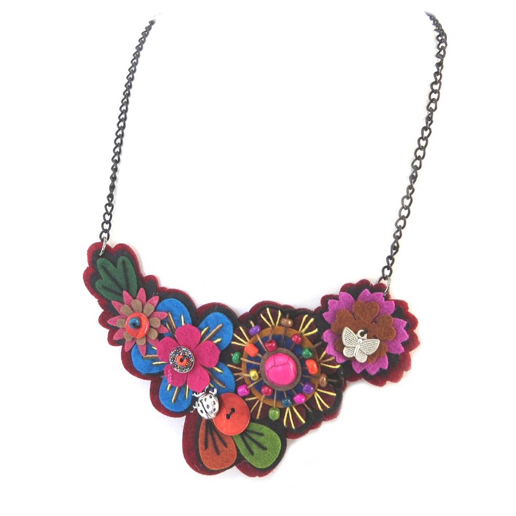 Les Trésors De Lily [P3367] - Collier créateur 'Capucines' rouge multicolore