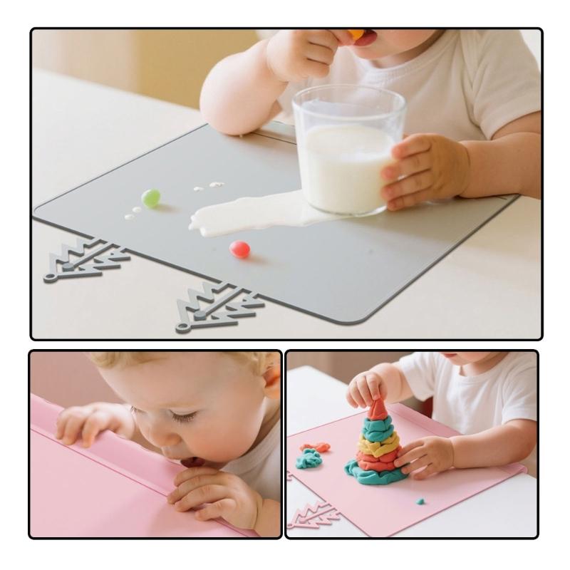 Baby Feeding Pad Reusable Kids Placemats Food Grade Silicone Tablemats Washable Dinner Placemat for Toddlers Newborn