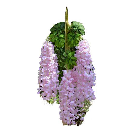 Artificial Wisteria Vine Indoor Outdoor Wall Hanging Fake Silk Flower Garland Home Wedding Party Festival Simulated Floral Decoration