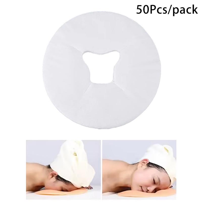 50Pcs Disposable Massage Table Sheets Headrest Pads Face Pillow Cover Cushion Cover Massage Face Cradle Table Head Rest Covers