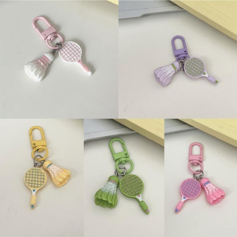 Motivational Badminton Keychain Cartoon Inspired Resin Plastic Hanging Decoration For Athletes Students Friend