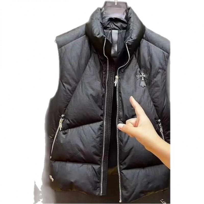 High Quality Winter Mens Fashion Vest Slim Fit Versatile Black Stand Collar Zip Up Casual Outerwear