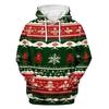 Men's Long Sleeve Hooded Sweatshirt with Christmas Print for Holiday Casual Wear