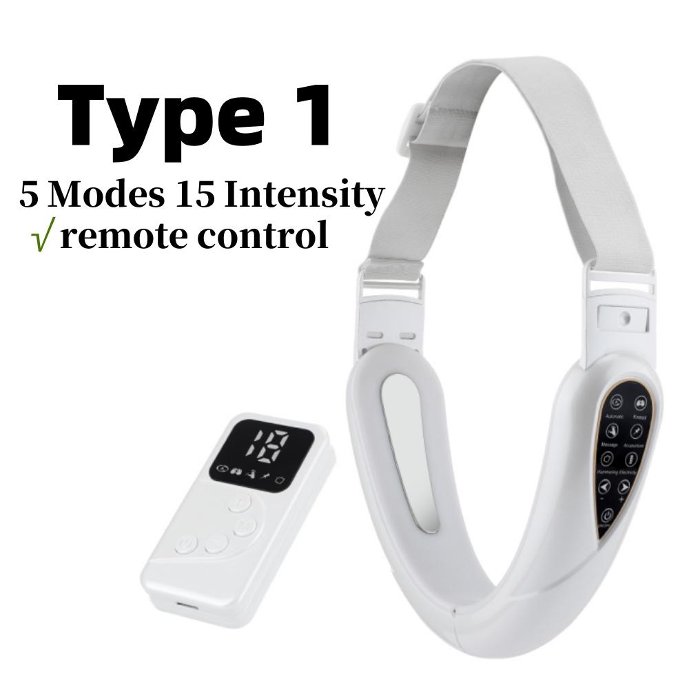 V-Line Face Slimming Lifting Device Electric Face Massager 8/5 Modes 15 Intensity Double Chin Lift Up Belt Beauty Instrument